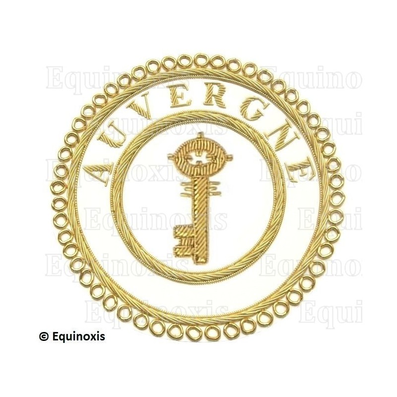 Badge / Macaron GLNF – Grande tenue provinciale – Grand Trésorier – Auvergne – Brodé main